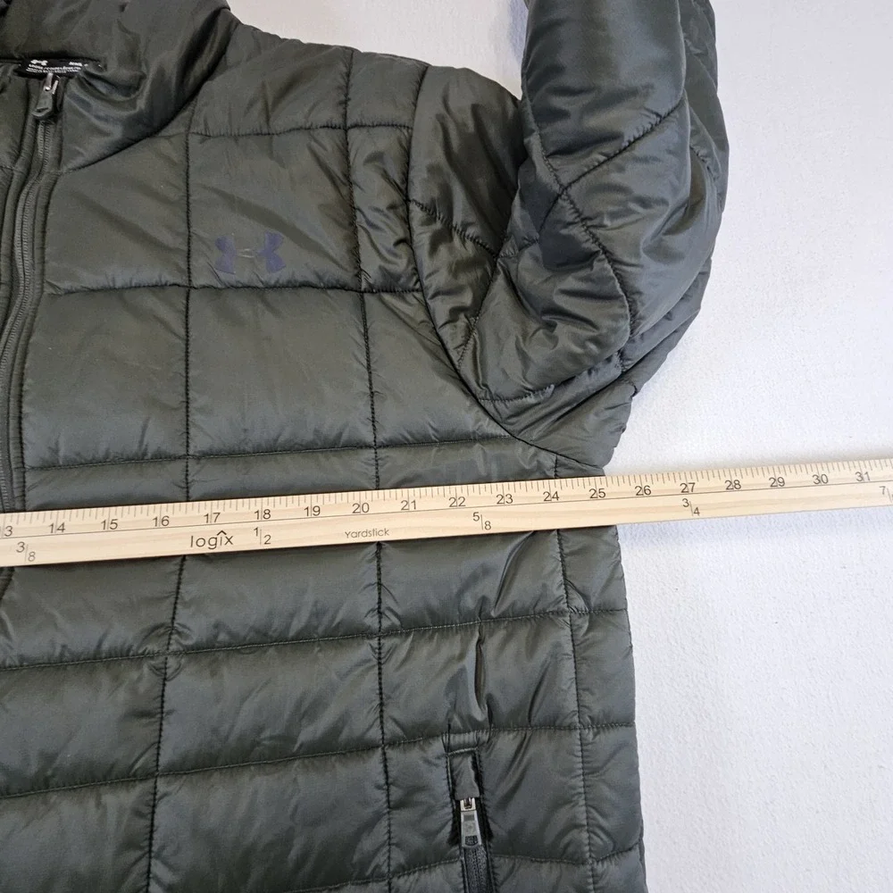 Under Armour Jacket Mens 2XL XXL Green ColdGear Infrared Puffer Quilted Full Zip